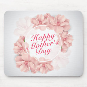 Elegant Happy Mother's Day Floral Frame Mousepad