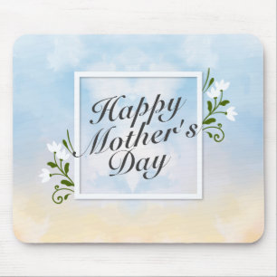 Elegant Happy Mother's Day Floral Frame Mousepad