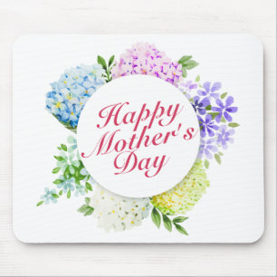 Elegant Happy Mother's Day Floral Frame Mousepad