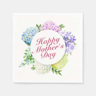 Elegant Happy Mother's Day Floral Frame Napkin