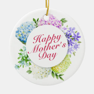 Elegant Happy Mother's Day Floral Frame Ornament