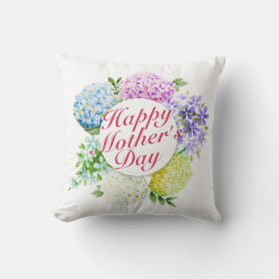 Elegant Happy Mother's Day Floral Frame   Pillow