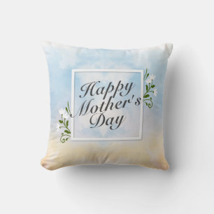 Elegant Happy Mother's Day Floral Frame   Pillow