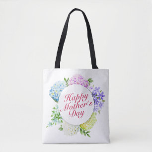 Elegant Happy Mother's Day Floral Frame Tote Bag