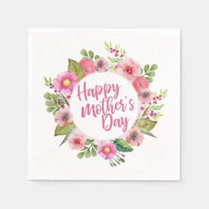 Elegant Happy Mother's Day Floral   Napkin