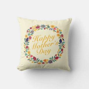 Elegant Happy Mother's Day Floral Spring   Pillow
