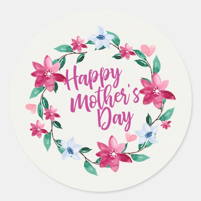 Elegant Happy Mother's Day Floral | Sticker Seal (Front)