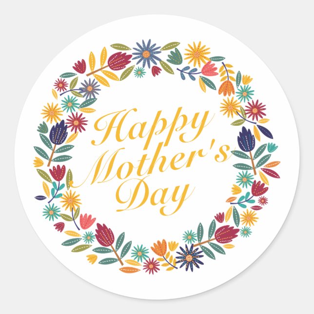 Elegant Happy Mother's Day Floral | Sticker Seal (Front)