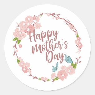 Elegant Happy Mother's Day Floral   Sticker Seal