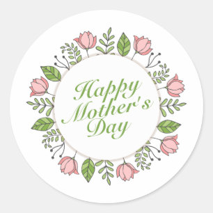 Elegant Happy Mother's Day Floral   Sticker Seal
