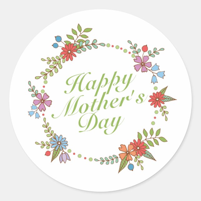 Elegant Happy Mother's Day Floral | Sticker Seal (Front)