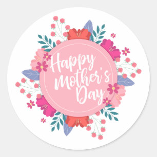 Elegant Happy Mother's Day Floral   Sticker Seal