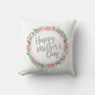 Elegant Happy Mother's Day Floral   Throw Pillow