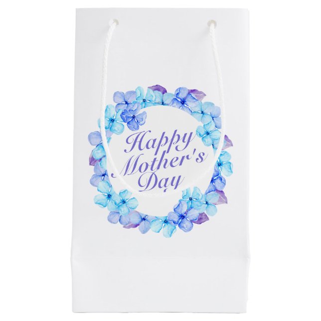 Elegant Happy Mother's Day Floral Wreath Gift Bag (Front)