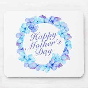 Elegant Happy Mother's Day Floral Wreath Mousepad