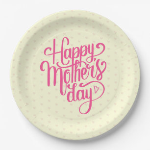 Elegant Happy Mother's Day Paper Plate