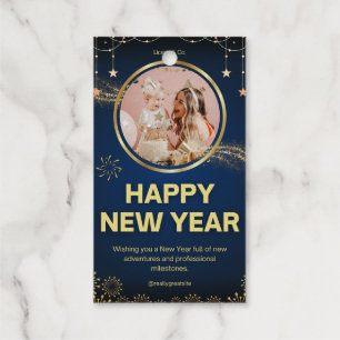 Elegant Happy New Year 2025 Gift Tag