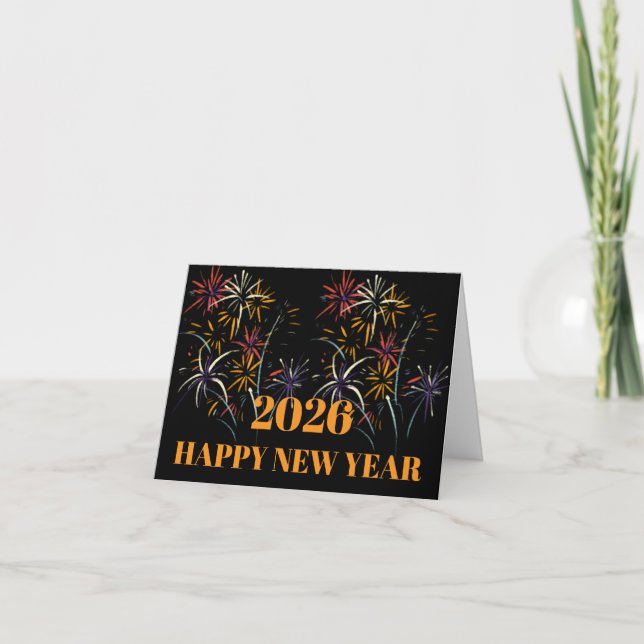 Elegant Happy New Year 2026 Card (Front)