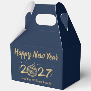Elegant Happy New Year 2027 Custom Party Favour Box