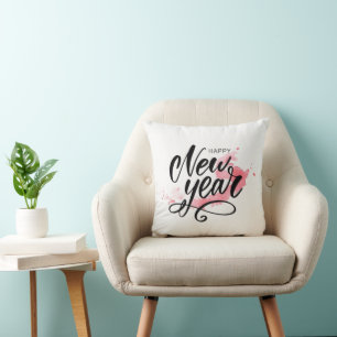 "Elegant Happy New Year Calligraphy" Cushion