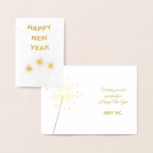 Elegant Happy New Year Corporate Gold Foil Card