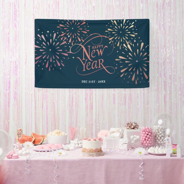 Elegant Happy New Year Gold Foil Banner (Party)