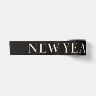 Elegant Happy New Year Greeting with Modern style Satin Ribbon