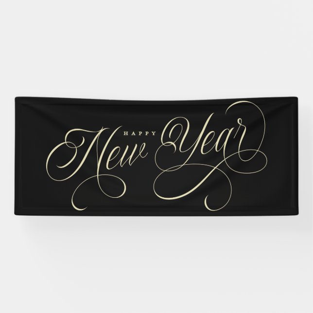 Elegant Happy New Year script  Banner (Horizontal)