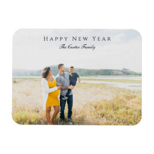 Elegant Happy New Year Script Photo Pregnancy Chic Magnet