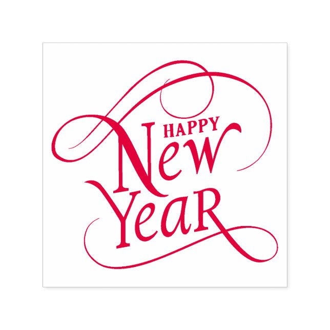 Elegant Happy New Year Self-inking Stamp (Design)