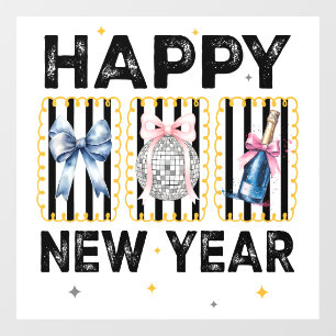 Elegant Happy New Year Sign with Disco Ball 
