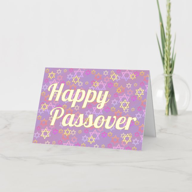 Elegant Happy Passover Folded Foil Holiday Card (Front)