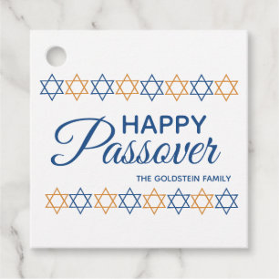 Elegant Happy Passover Star of David Personalised Favour Tags