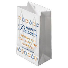 Elegant Happy Passover Star of David Personalised Small Gift Bag