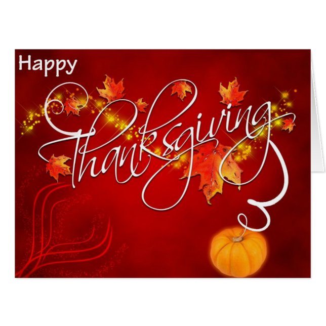 Elegant Happy Thanksgiving Greetings (Front Horizontal)
