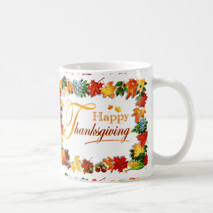 Elegant Happy Thanksgiving Greetings Coffee Mug