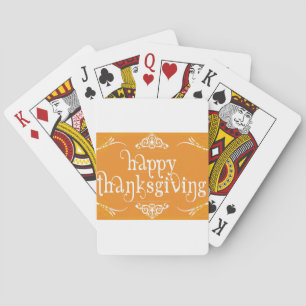 elegant happy thanksgiving playing cards