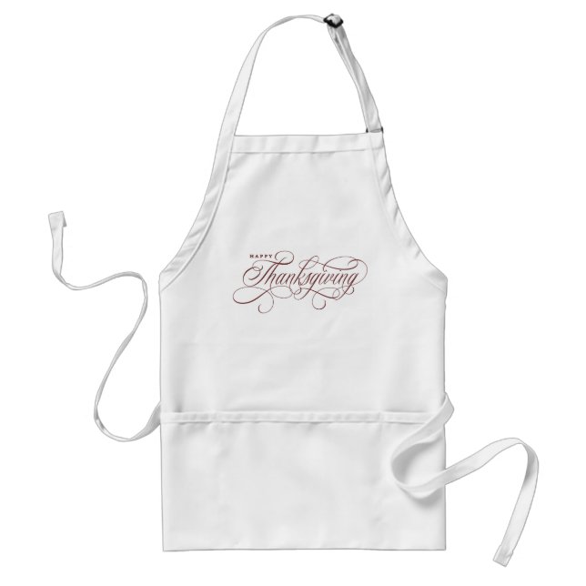 Elegant Happy Thanksgiving script Standard Apron (Front)