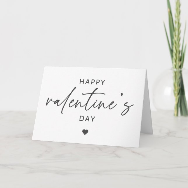 Elegant Happy Valentine's day script typography Card (Front)