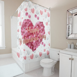 Elegant Happy Valentine's Day Shower Curtain