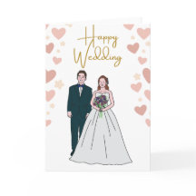 Elegant Happy Wedding Greeting Card – Romantic Bri