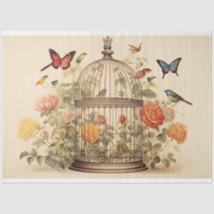 Elegant Harmony: Birdcage Decoupage Tissue Paper