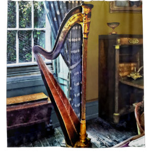 Elegant Harp Shower Curtain