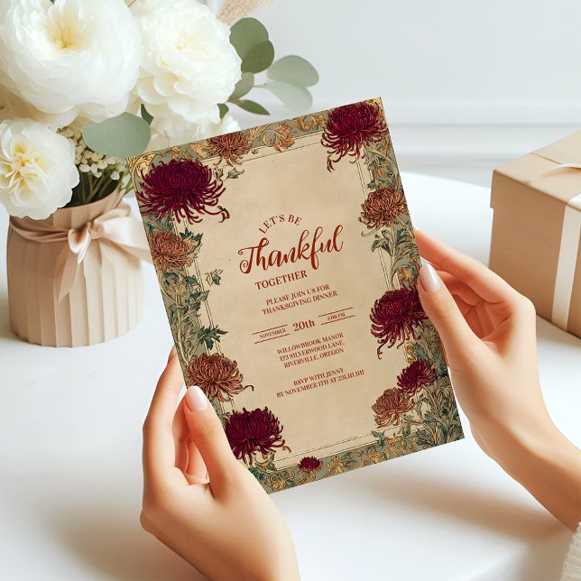 Elegant Harvest Floral Celebration Invitation (Creator Uploaded)