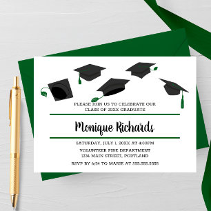 Elegant Hat Toss Graduation Party Invitation