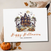 Elegant Haunted Manor Happy Halloween