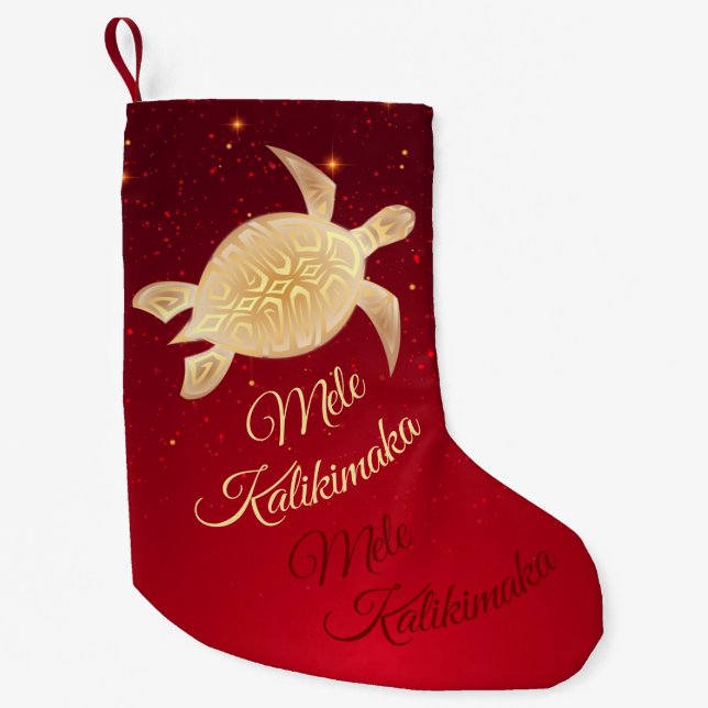 Elegant Hawaiian Christmas Small Christmas Stocking (Front)