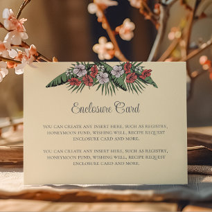 Elegant Hawaiian Floral Yellow Bridal Shower  Enclosure Card