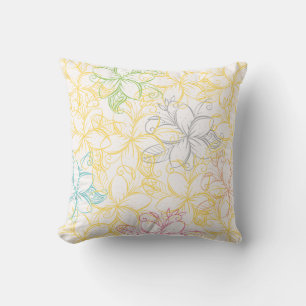 Elegant Hawaiian Plumeria Cushion