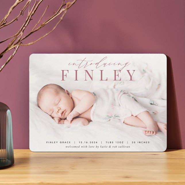 Elegant Headline | Photo Birth Announcement (Creator Uploaded)